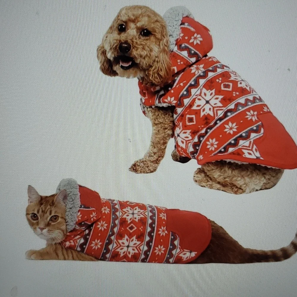Vibrant Life NWOT Fleece Snowflake Hooded Dog Coat